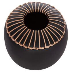 ΕΠΙΤΡΑΠΕΖΙΟ ΔΙΑΚΟΣΜΗΤΙΚΟ ΒΑΖΟ LENNOX HM4675.01L TΕΡΑΚΟΤΑ ΣΕ ΜΑΥΡΟ--Φ22x20Υεκ. - Image 5