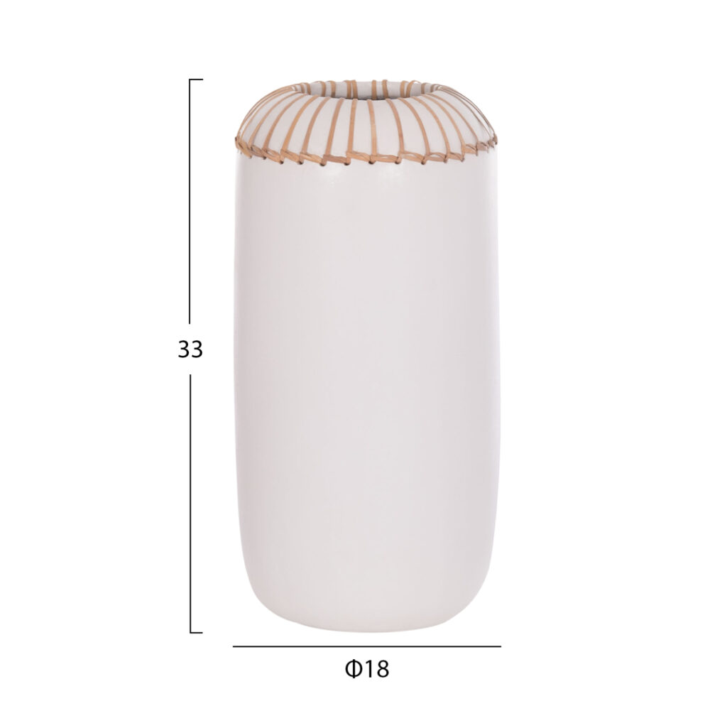 ΕΠΙΤΡΑΠΕΖΙΟ ΔΙΑΚΟΣΜΗΤΙΚΟ ΒΑΖΟ LENNOX HM4675.02S TΕΡΑΚΟΤΑ ΣΕ ΛΕΥΚΟ--Φ18x33Υεκ. - Image 2