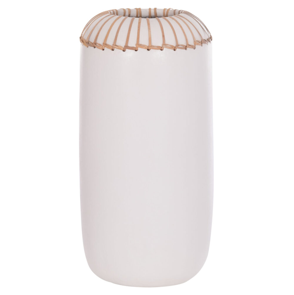 epitrapezio-diakosmitiko-bazo-fb9467502s ΕΠΙΤΡΑΠΕΖΙΟ ΔΙΑΚΟΣΜΗΤΙΚΟ ΒΑΖΟ LENNOX HM4675.02S TΕΡΑΚΟΤΑ ΣΕ ΛΕΥΚΟ--Φ18x33Υεκ. - Image 1