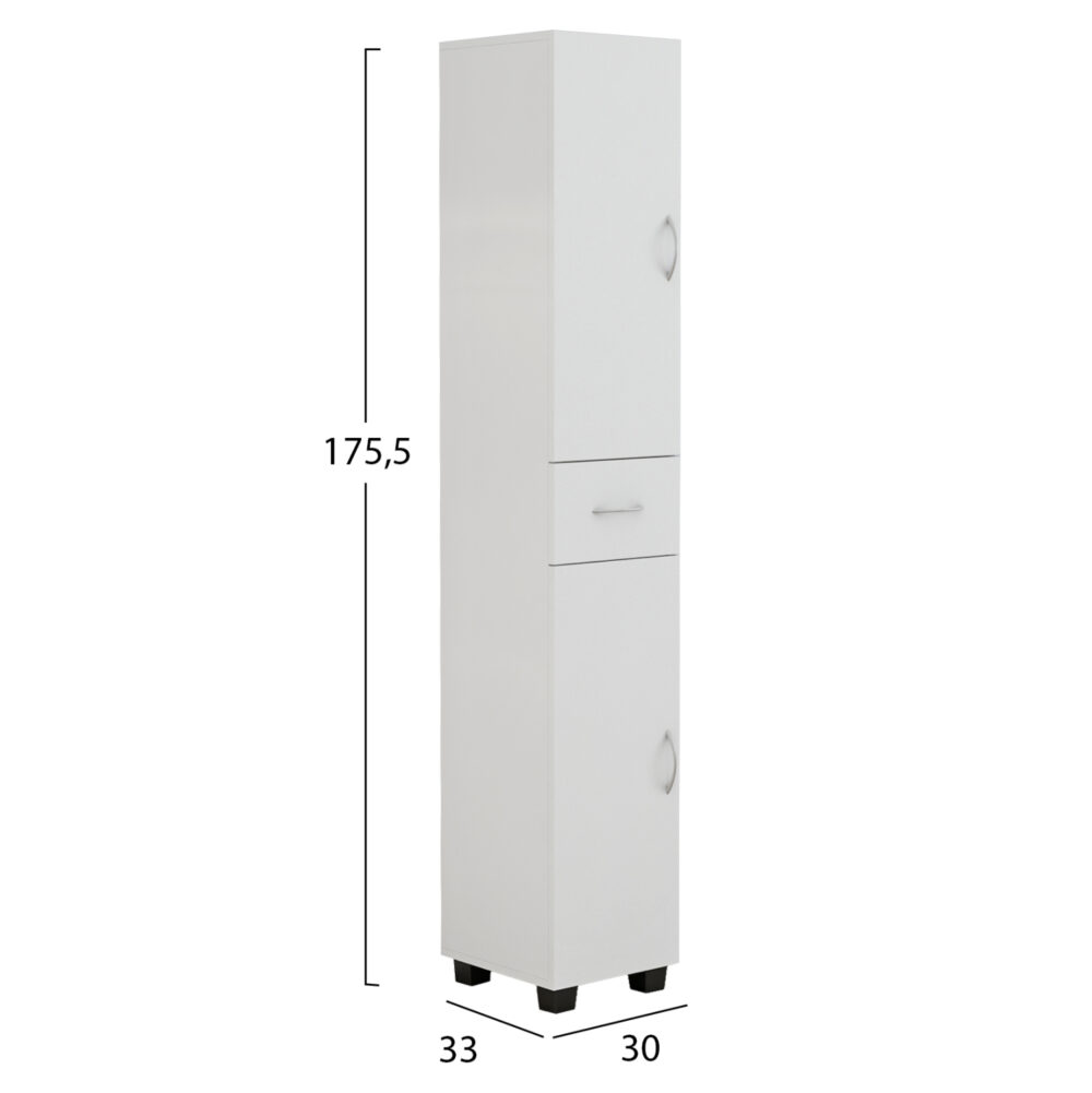 ΝΤΟΥΛΑΠΙ ADEMIA ΣΤΗΛΗ ΠΟΛΛΑΠΛΩΝ ΧΡΗΣΕΩΝ ΜΕΛΑΜΙΝΗ ΛΕΥΚΟ 30x33x175,5Yεκ.HM9124.11 - Image 2