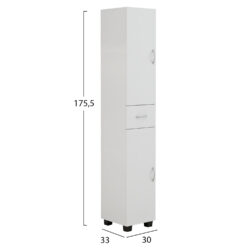 ΝΤΟΥΛΑΠΙ ADEMIA ΣΤΗΛΗ ΠΟΛΛΑΠΛΩΝ ΧΡΗΣΕΩΝ ΜΕΛΑΜΙΝΗ ΛΕΥΚΟ 30x33x175,5Yεκ.HM9124.11 - Image 2