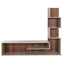 ΣΥΝΘΕΤΟ ΤΗΛΕΟΡΑΣΗΣ EDELIE HM8908.14 ΜΕΛΑΜΙΝΗ ΓΚΡΙ STONE TEXTURE-ΦΥΣΙΚΟ 150x29,5x120Υεκ. - Image 3