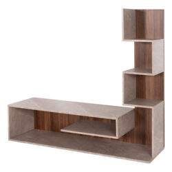 ΣΥΝΘΕΤΟ ΤΗΛΕΟΡΑΣΗΣ EDELIE HM8908.14 ΜΕΛΑΜΙΝΗ ΓΚΡΙ STONE TEXTURE-ΦΥΣΙΚΟ 150x29,5x120Υεκ. - Image 4