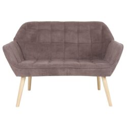 ALMA Καναπές 2θ - Σαλονιού - Καθιστικού, Φυσικό, Ύφασμα Velure Καφέ, K/D