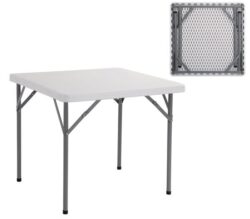 BLOW Τραπέζι Catering Πτυσσόμενο, Μέταλλο Γκρι, HDPE Άσπρο 45mm