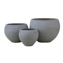 FLOWER POT-5  Set 3 τεμαχίων Cement Grey - Image 2