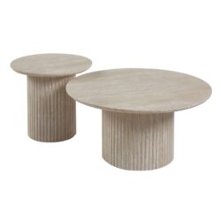 DIAZ Set-2 Τραπεζάκια Σαλονιού-Καθιστικού, ΜDF Απόχρωση Natural Stone - Image 2