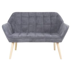 ALMA Καναπές 2θ - Σαλονιού - Καθιστικού, Φυσικό, Ύφασμα Velure Γκρι, K/D - Image 2