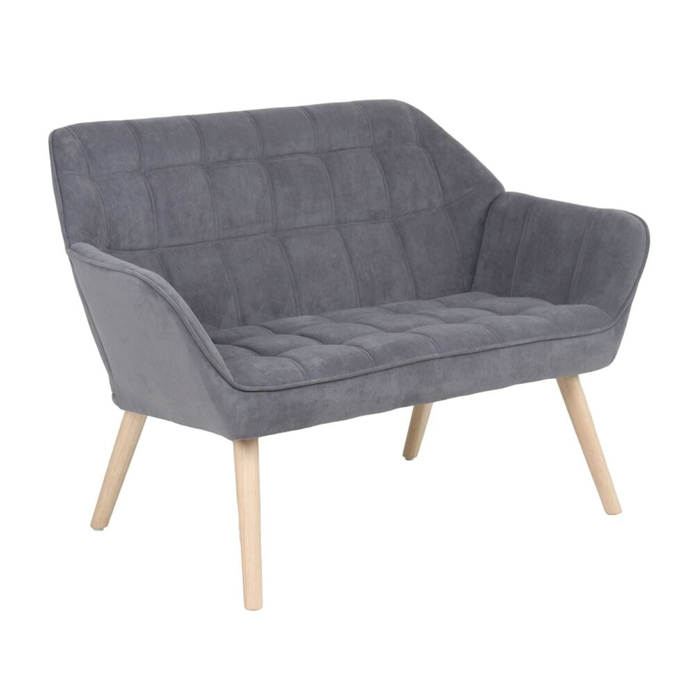 ALMA Καναπές 2θ - Σαλονιού - Καθιστικού, Φυσικό, Ύφασμα Velure Γκρι, K/D - Image 3