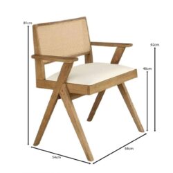 MEMORY Πολυθρόνα Τραπεζαρίας, Απόχρωση Φυσικό, Pu Εκρού - Image 3