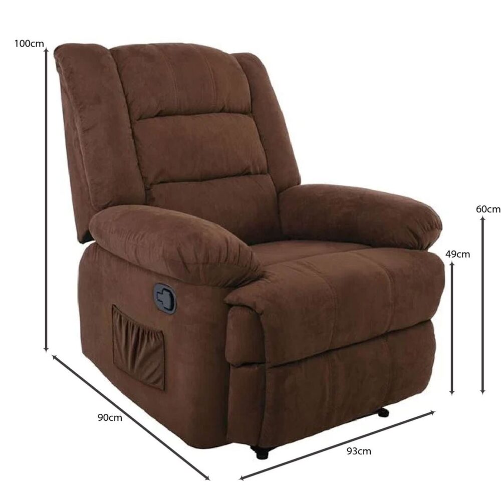 JULIA Massage Πολυθρόνα Relax Σαλονιού - Καθιστικού, Ύφασμα Καφέ - Image 6