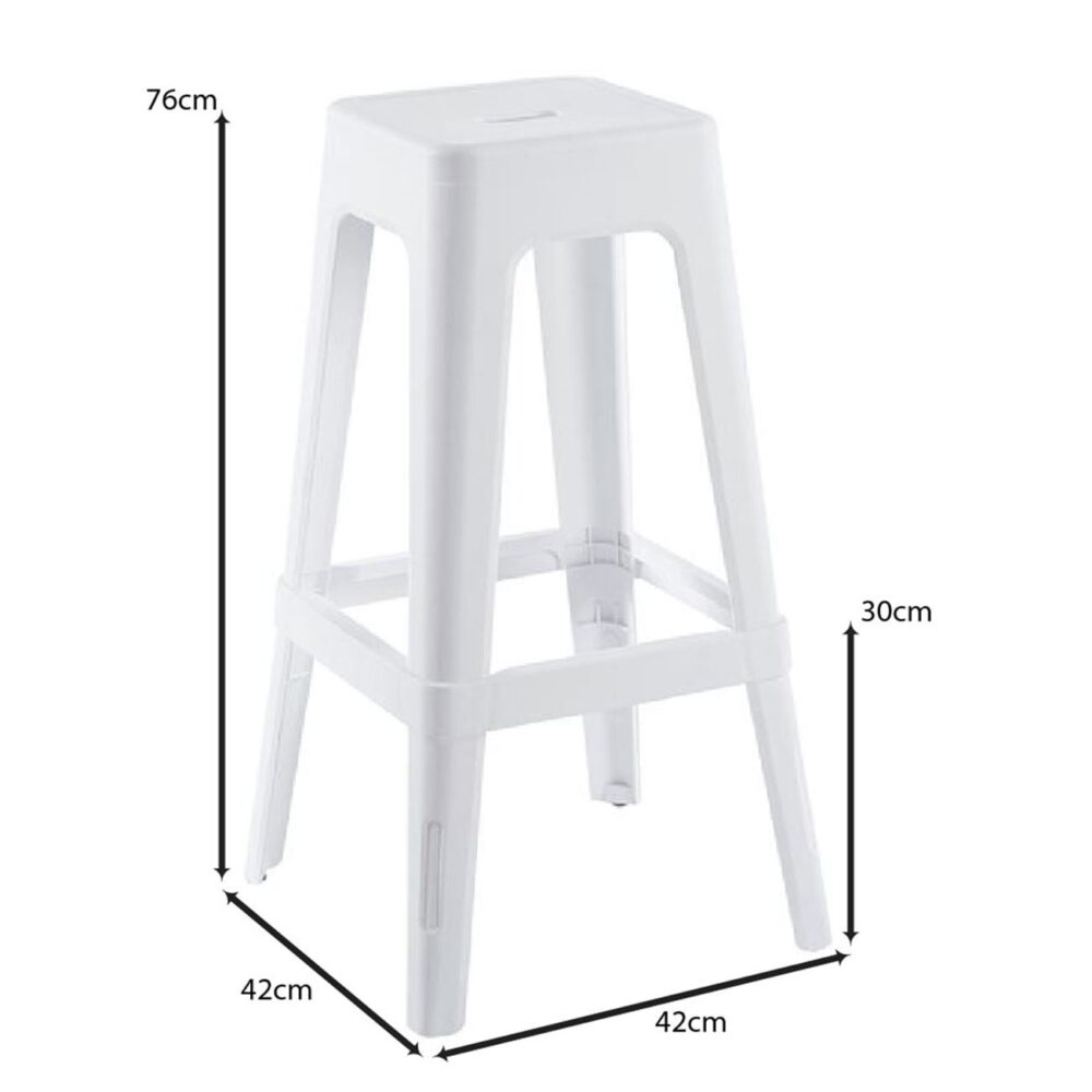 RELIX PP Σκαμπό BAR Στοιβαζόμενο, PP Απόχρωση Άσπρο - Image 3