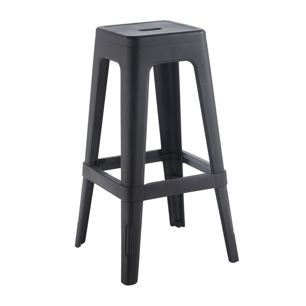 RELIX PP Σκαμπό BAR Στοιβαζόμενο, PP Απόχρωση Μαύρο - Image 2