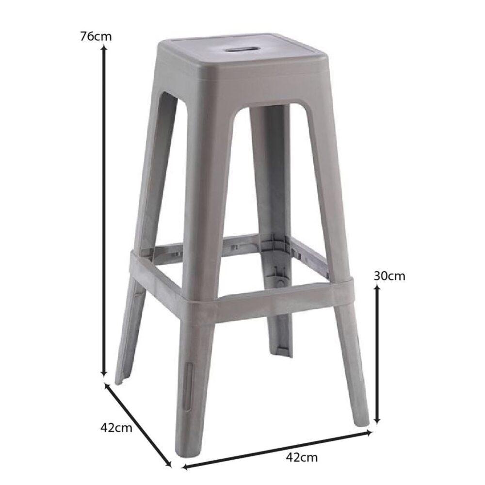 RELIX PP Σκαμπό BAR Στοιβαζόμενο, PP Απόχρωση Sand Beige - Image 3