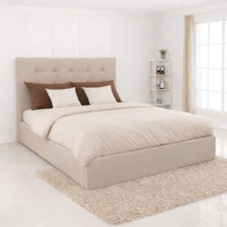 DOLCE Κρεβάτι Διπλό με Αποθηκευτικό Χώρο, για Στρώμα 160x200cm, Ύφασμα Μπεζ - Image 2