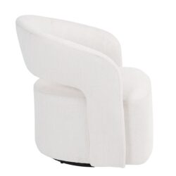 CUBA Πολυθρόνα Σαλονιού Περιστρεφόμενη, Teddy Ύφασμα Άσπρο - Image 3