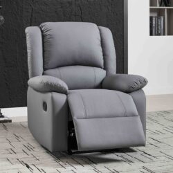 EVA Πολυθρόνα Relax Σαλονιού - Καθιστικού, PU Σκούρο Γκρι - Image 3