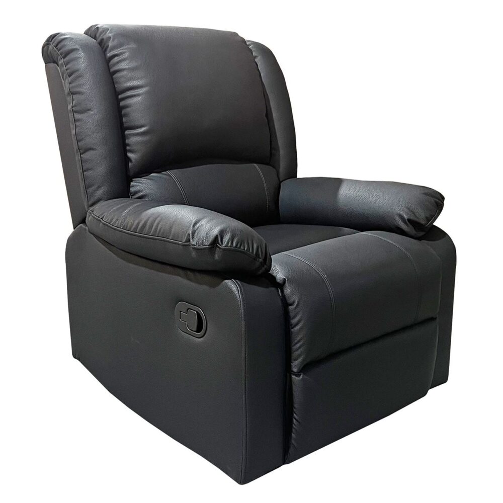 EVA Πολυθρόνα Relax Σαλονιού - Καθιστικού, PU Μαύρο - Image 2