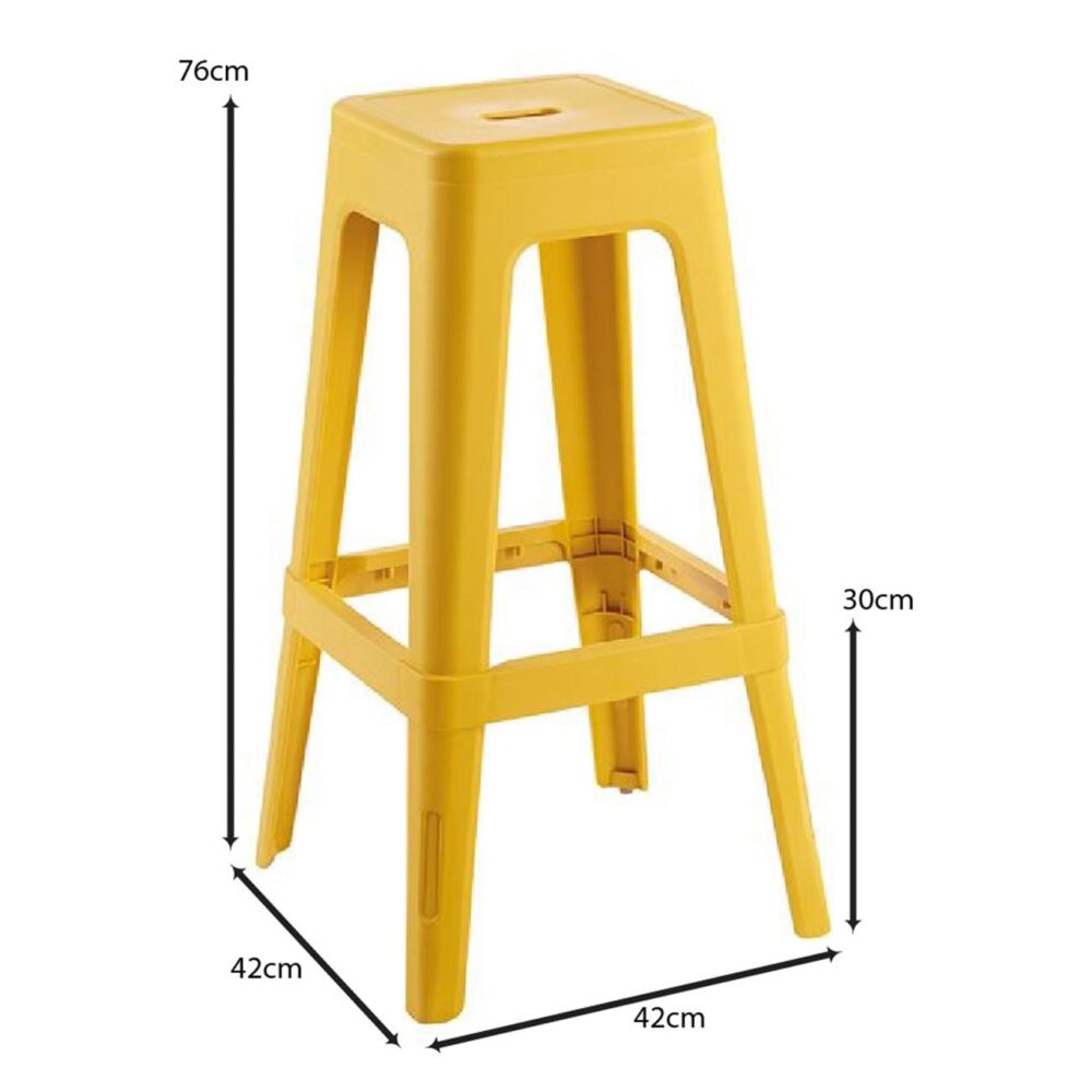 RELIX PP Σκαμπό BAR Στοιβαζόμενο, PP Απόχρωση Κροκί - Image 3