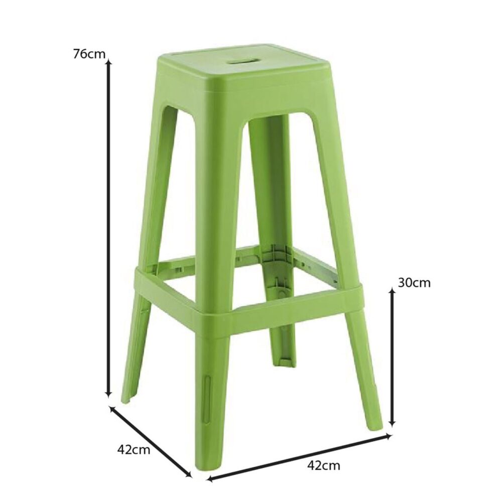 RELIX PP Σκαμπό BAR Στοιβαζόμενο, PP Απόχρωση Lime - Image 3