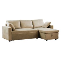 MONTREAL Καναπές Κρεβάτι Γωνία Αναστρέψιμη με Αποθηκευτικό Χώρο, Velure Μπεζ - Image 2