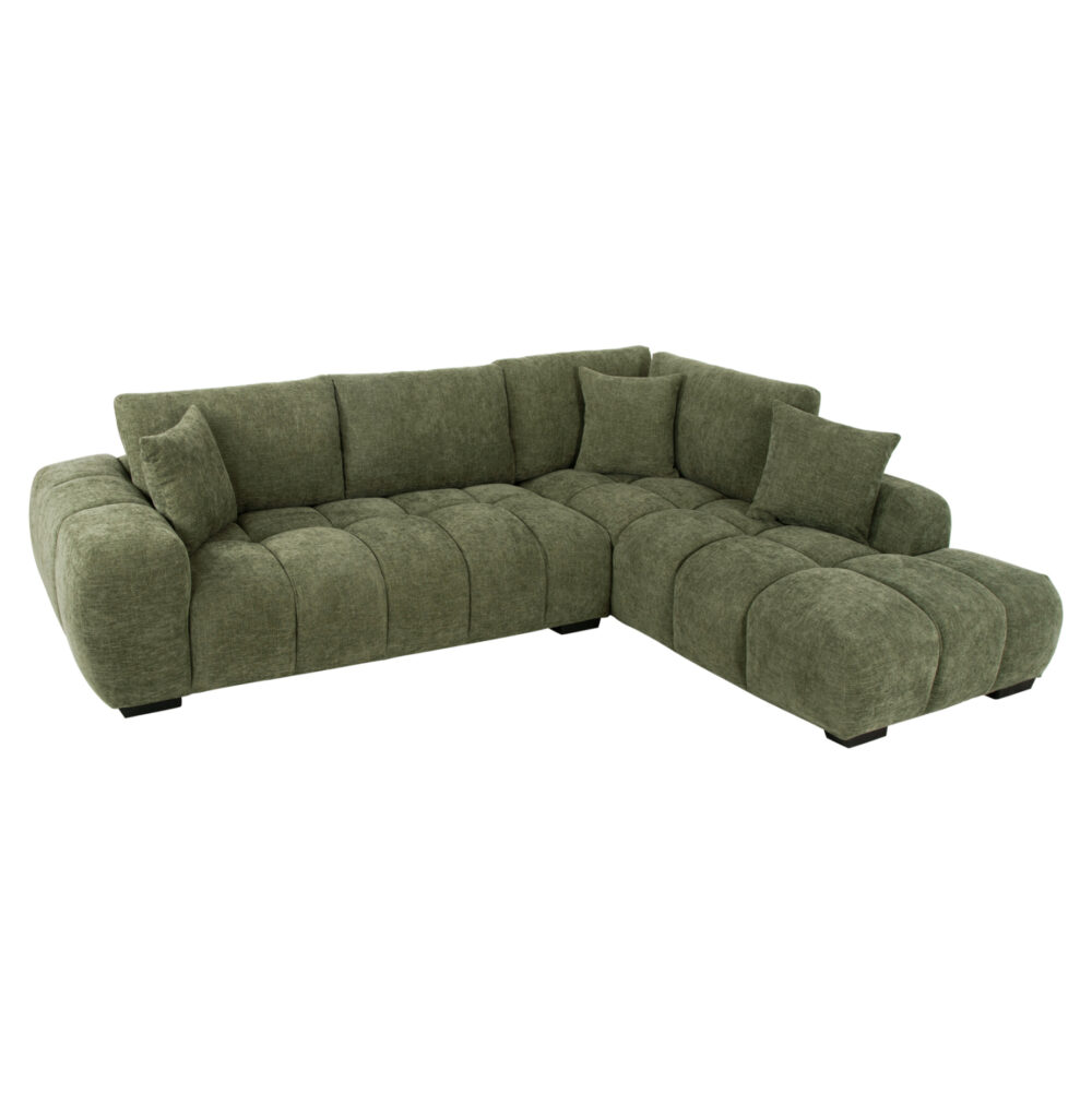 ΚΑΝΑΠΕΣ ΓΩΝΙΑ (ΔΕΞΙΑ) COVEN HM3266.14R ΠΡΑΣΙΝΟ ΥΦΑΣΜΑ 298x102-208x85Υεκ. - Image 1