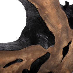 ΚΟΝΣΟΛΑ HM9356 ΑΠΟ ΜΑΣΙΦ ΞΥΛΟ ΤEAK ΦΥΣΙΚΟ - ΜΑΥΡΟ 150X40X80YΕΚ. - Image 4