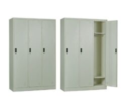 LOCKER 3 Θέσεων Ερμάριο - Ανά θέση: 3 Ράφια, Θέσεις για Κρεμάστρες, Μέταλλο Βαφή Άσπρο